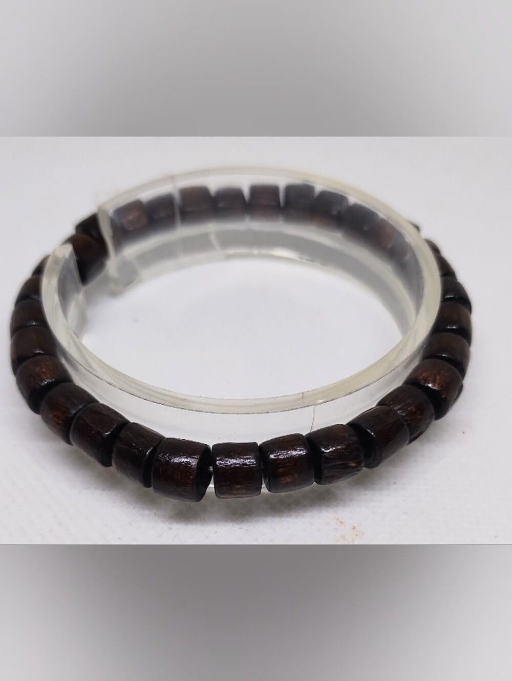 Men's Dark Brown Wooden Beaded Bracelet G28 Jewelry
